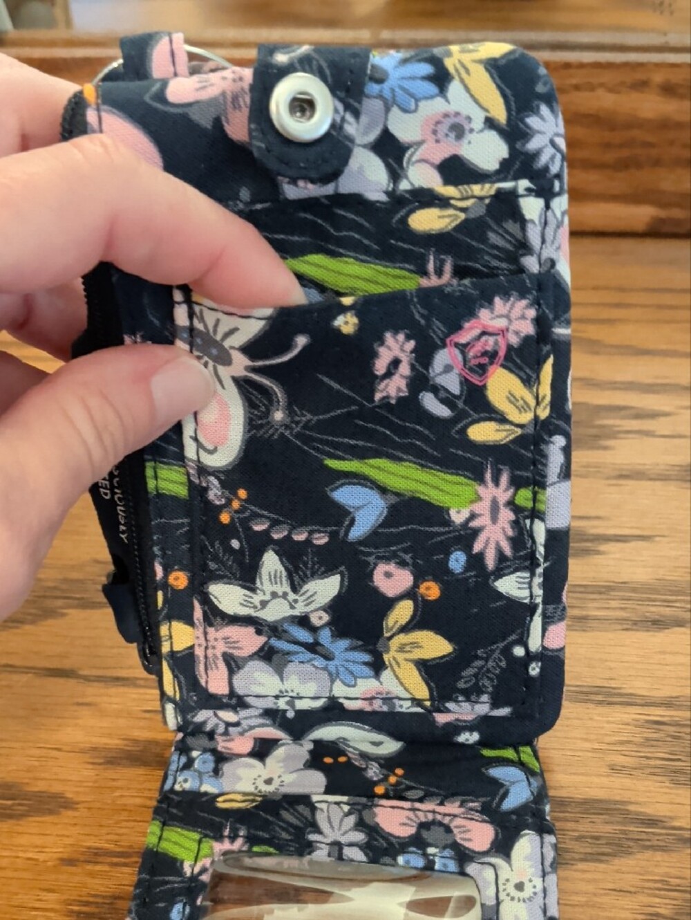 Vera Bradley Bloom Bloom Navy Bifold ID Holder | Coin Purse - Picture 6 of 6